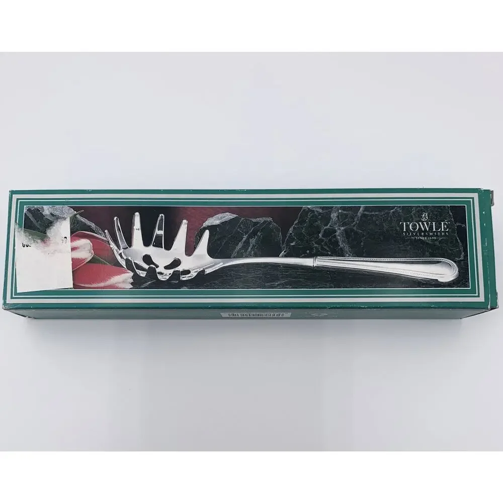 Towle Pasta Server Silverplated Beaded Design T8666704
